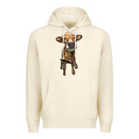 Tofu heifer cow with cow bell Premium Hoodie - RanaPortraitStore