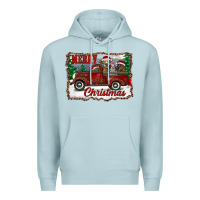 Blue Mist christmas truck with cows Premium Hoodie - RanaPortraitStore