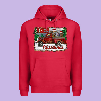 Christmas Truck With Cows Premium Hoodie Designed By Ranaportraitstore