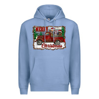 Colony Blue christmas truck with cows Premium Hoodie - RanaPortraitStore