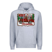 Heather Grey christmas truck with cows Premium Hoodie - RanaPortraitStore