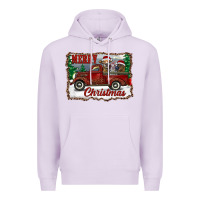 Lilac christmas truck with cows Premium Hoodie - RanaPortraitStore
