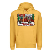 Mustard christmas truck with cows Premium Hoodie - RanaPortraitStore
