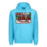 Ocean Blue christmas truck with cows Premium Hoodie - RanaPortraitStore