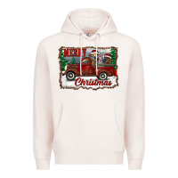 Pale Pink christmas truck with cows Premium Hoodie - RanaPortraitStore