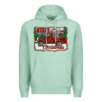 Seafoam christmas truck with cows Premium Hoodie - RanaPortraitStore