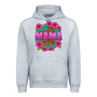 Heather Grey mama leopard background Urban Hoodie - texasbilliewilder