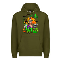 Army Green witchy and wild Premium Hoodie - Zillion Design Studio