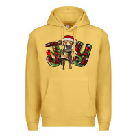 Antique Gold christmas joy with heifer Premium Hoodie - RanaPortraitStore