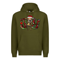 Army Green christmas joy with heifer Premium Hoodie - RanaPortraitStore