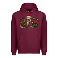 Burgundy christmas joy with heifer Premium Hoodie - RanaPortraitStore