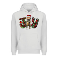 Dove Grey christmas joy with heifer Premium Hoodie - RanaPortraitStore