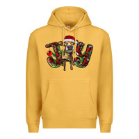 Mustard christmas joy with heifer Premium Hoodie - RanaPortraitStore