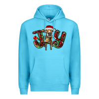 Ocean Blue christmas joy with heifer Premium Hoodie - RanaPortraitStore