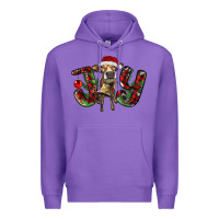 Purple christmas joy with heifer Premium Hoodie - RanaPortraitStore