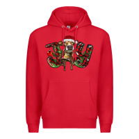 Red christmas joy with heifer Premium Hoodie - RanaPortraitStore