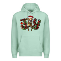 Seafoam christmas joy with heifer Premium Hoodie - RanaPortraitStore