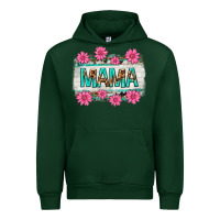 Forest Green mama leopard with turquoise background Urban Hoodie - texasbilliewilder