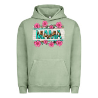 Pigment Oil Green mama leopard with turquoise background Urban Hoodie - texasbilliewilder