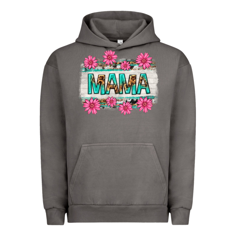 Mama Leopard With Turquoise Background Urban Hoodie by texasbilliewilder | Teevron