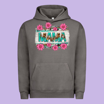 Mama Leopard With Turquoise Background Urban Hoodie Designed By Texasbilliewilder