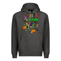 Charcoal Heather trick rawr treat Premium Hoodie - Zillion Design Studio