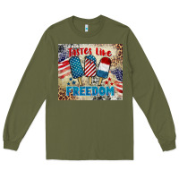Army Green tastes like freedom 4th of july Long Sleeve Tee - BarkalooDesign