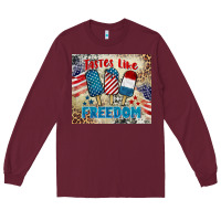 Burgundy tastes like freedom 4th of july Long Sleeve Tee - BarkalooDesign
