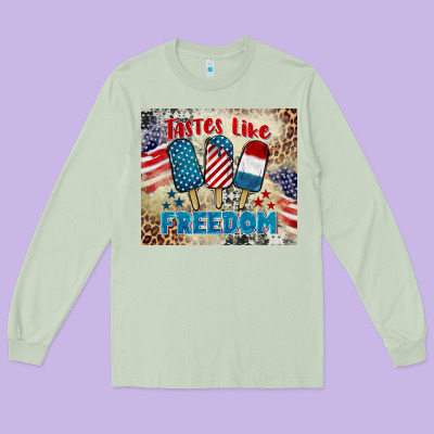 Tastes Like Freedom 4th Of July Long Sleeve Tee Designed By Barkaloodesign