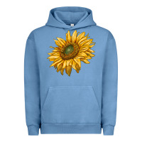 Pigment Pebble Blue sunflower Urban Hoodie - RanaPortraitStore