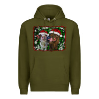 Army Green christmas heifers Premium Hoodie - RanaPortraitStore