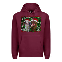 Burgundy christmas heifers Premium Hoodie - RanaPortraitStore