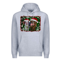 Heather Grey christmas heifers Premium Hoodie - RanaPortraitStore