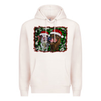 Pale Pink christmas heifers Premium Hoodie - RanaPortraitStore
