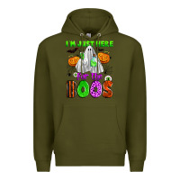 Army Green i'm just here for the boos Premium Hoodie - Zillion Design Studio