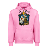 Fuchsia Pink oh holy night holy family Urban Hoodie - RanaPortraitStore