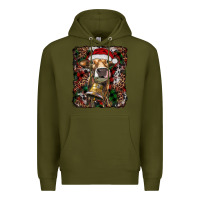 Army Green christmas heifer with leoard and cowhide Premium Hoodie - RanaPortraitStore