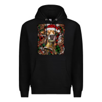 Black christmas heifer with leoard and cowhide Premium Hoodie - RanaPortraitStore