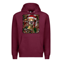 Burgundy christmas heifer with leoard and cowhide Premium Hoodie - RanaPortraitStore