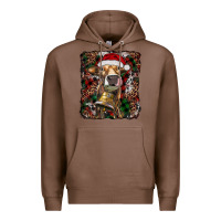 Chestnut christmas heifer with leoard and cowhide Premium Hoodie - RanaPortraitStore