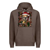 Coffee christmas heifer with leoard and cowhide Premium Hoodie - RanaPortraitStore