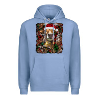 Colony Blue christmas heifer with leoard and cowhide Premium Hoodie - RanaPortraitStore