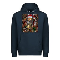 Navy christmas heifer with leoard and cowhide Premium Hoodie - RanaPortraitStore