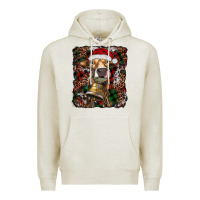 Oatmeal Heather christmas heifer with leoard and cowhide Premium Hoodie - RanaPortraitStore