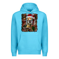 Ocean Blue christmas heifer with leoard and cowhide Premium Hoodie - RanaPortraitStore