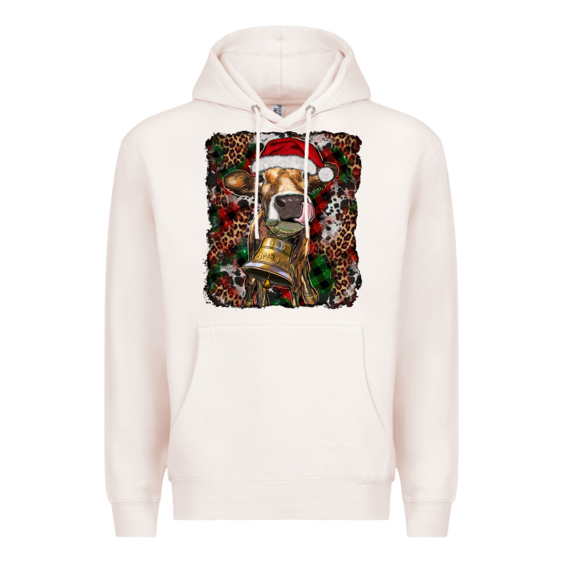 Christmas Heifer With Leoard And Cowhide Premium Hoodie by RanaPortraitStore | Teevron