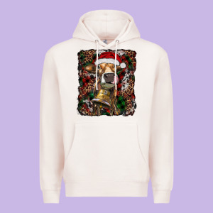Christmas Heifer With Leoard And Cowhide Premium Hoodie Designed By Ranaportraitstore