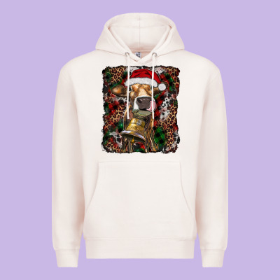Christmas Heifer With Leoard And Cowhide Premium Hoodie Designed By Ranaportraitstore