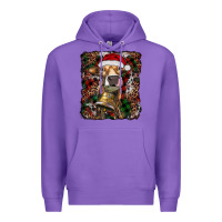 Purple christmas heifer with leoard and cowhide Premium Hoodie - RanaPortraitStore