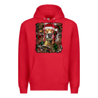 Red christmas heifer with leoard and cowhide Premium Hoodie - RanaPortraitStore